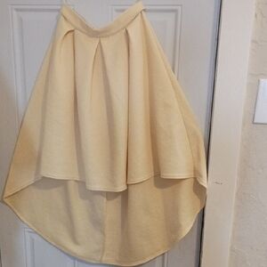 She + Sky Light Yellow 💛 High-Low Pleated Skirt
